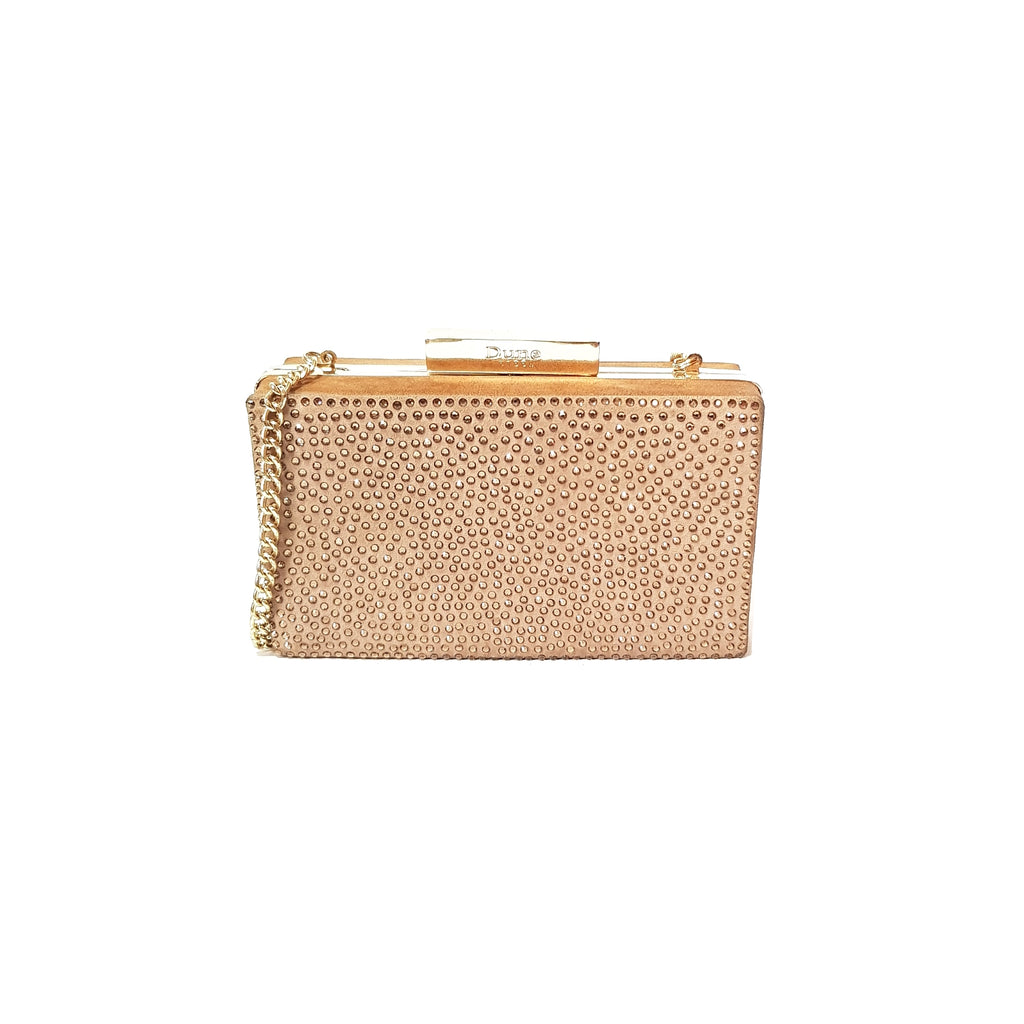 DUNE Brown Rhinestone Box Clutch | Pre Loved |