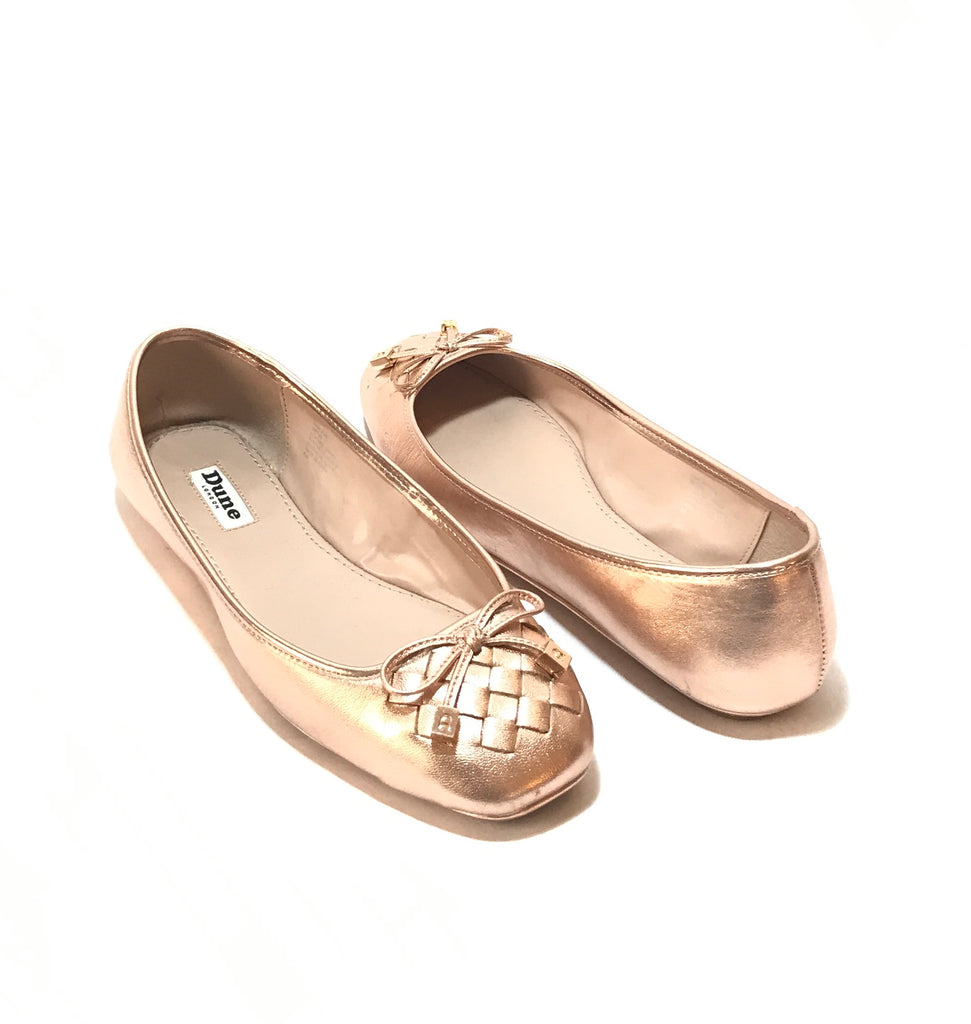 DUNE 'Harland' Rose Gold Ballet Flats | Brand New |