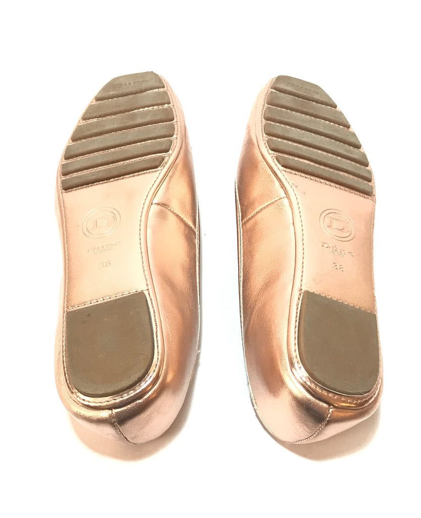 DUNE 'Harland' Rose Gold Ballet Flats | Brand New |