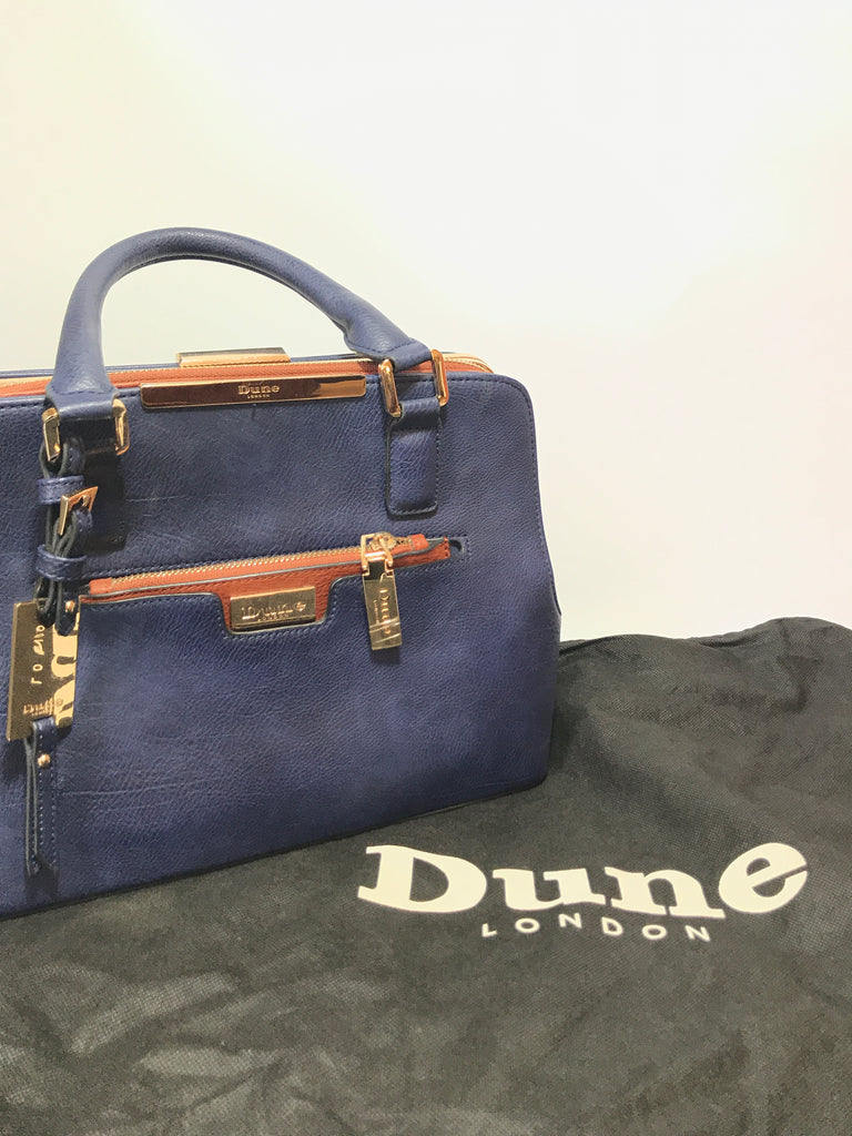 DUNE Navy Blue & Tan Tote Bag | Pre Loved |