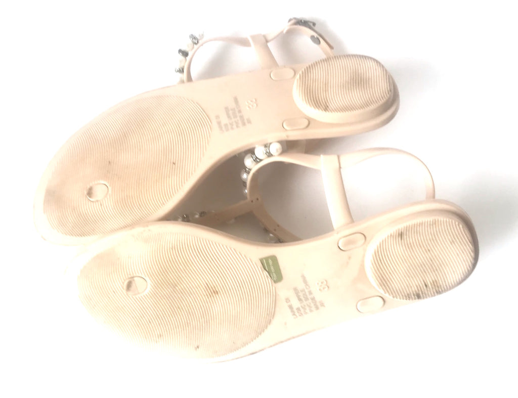 DUNE Pearl & Crystal Jelly Thong Sandals | Pre Loved |