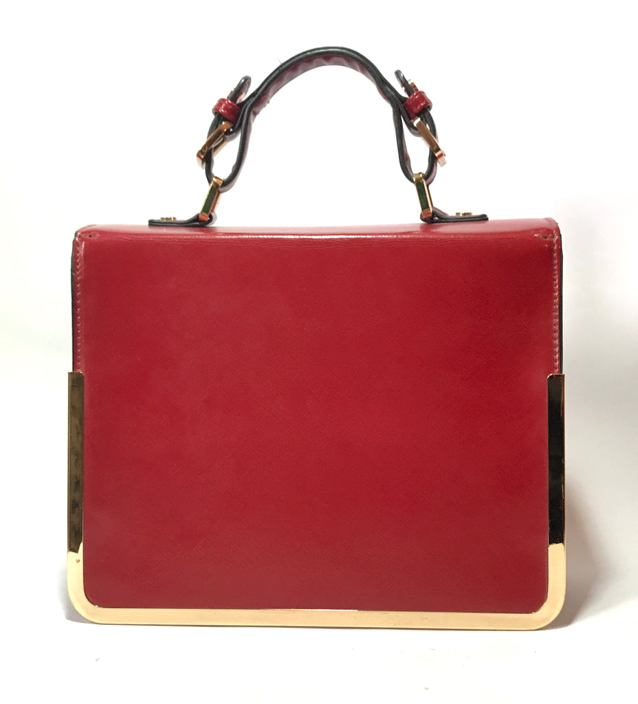 DUNE Red & Gold Leather Tote | Gently Used |