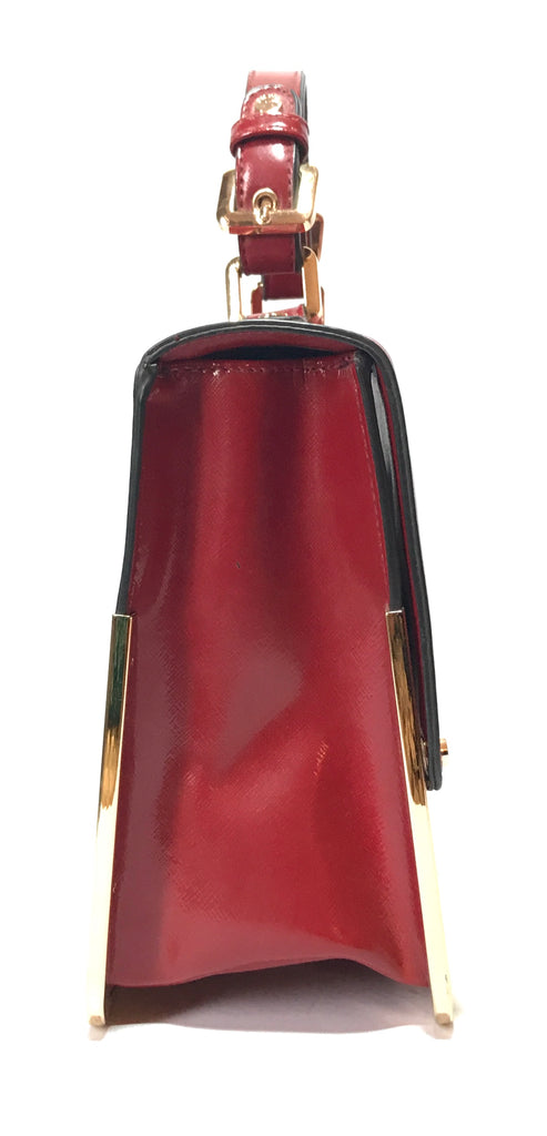 DUNE Red & Gold Leather Tote | Gently Used |