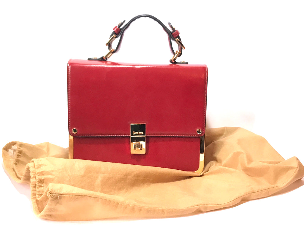DUNE Red & Gold Leather Tote | Gently Used |