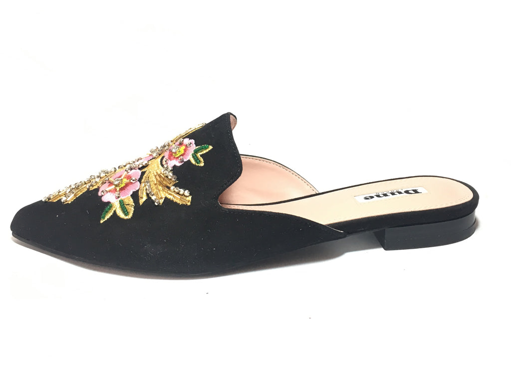 DUNE Embroidered Backless Mules | Like New |