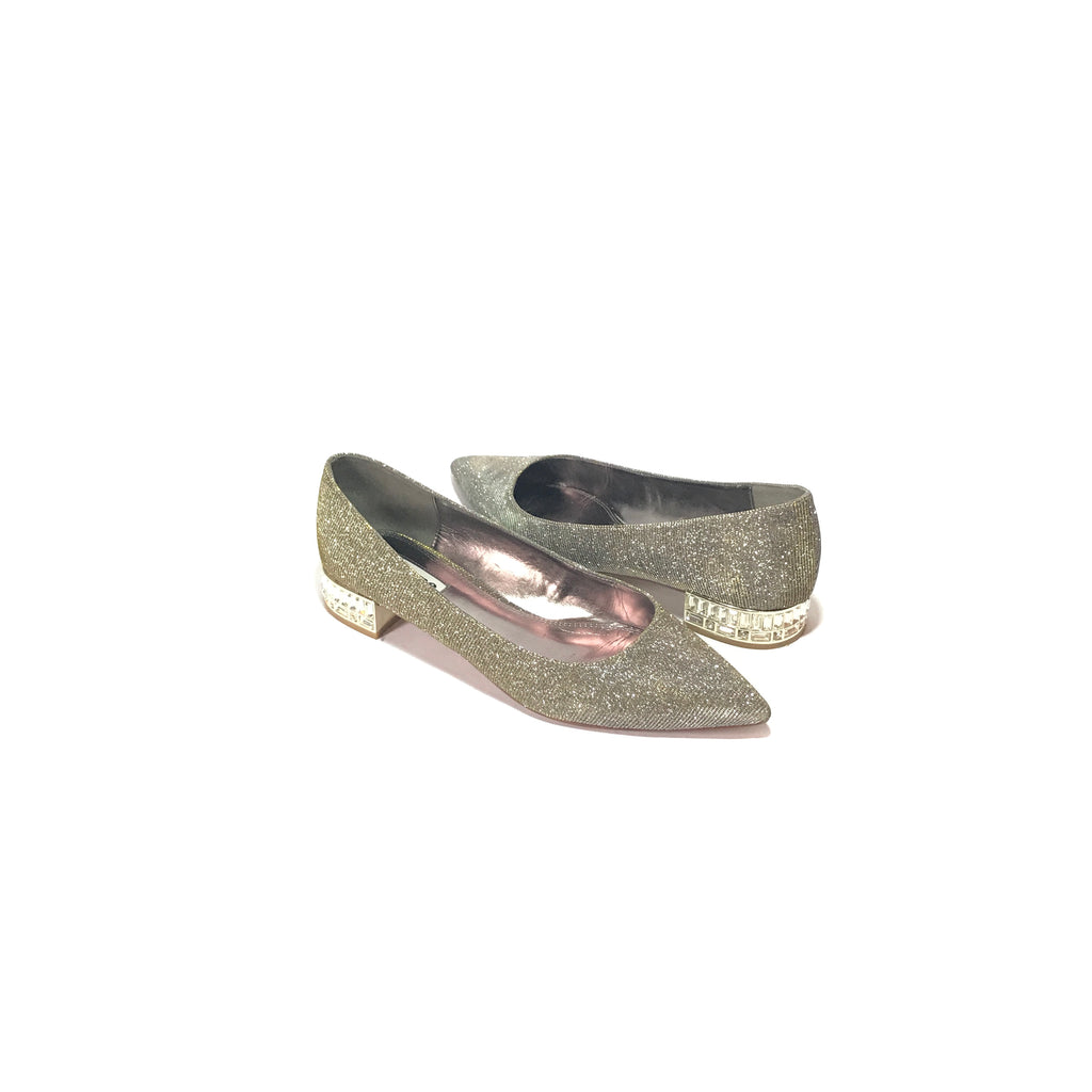 DUNE 'BELA' Glitter Jewelled Pointed Pumps | Like New |