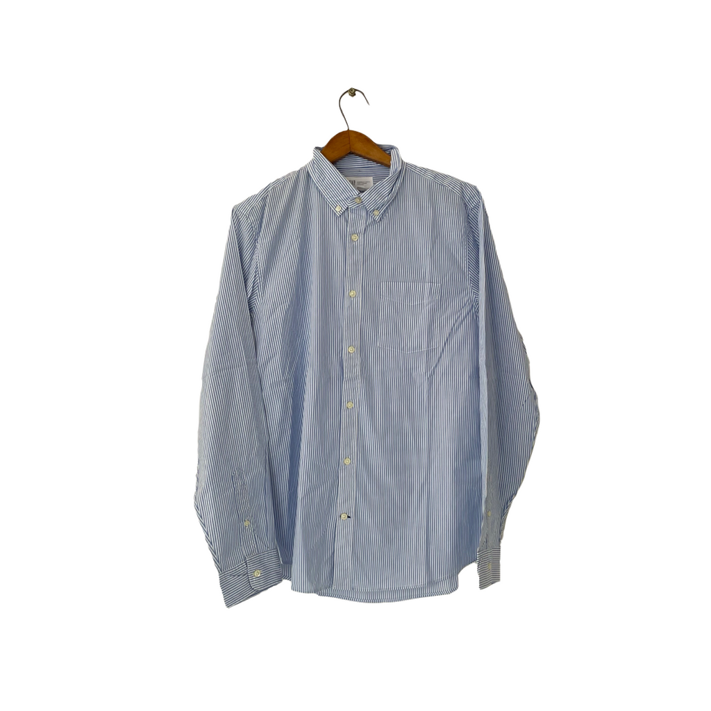 GAP Men's Blue and White Striped Button Down Shirt | Brand New |