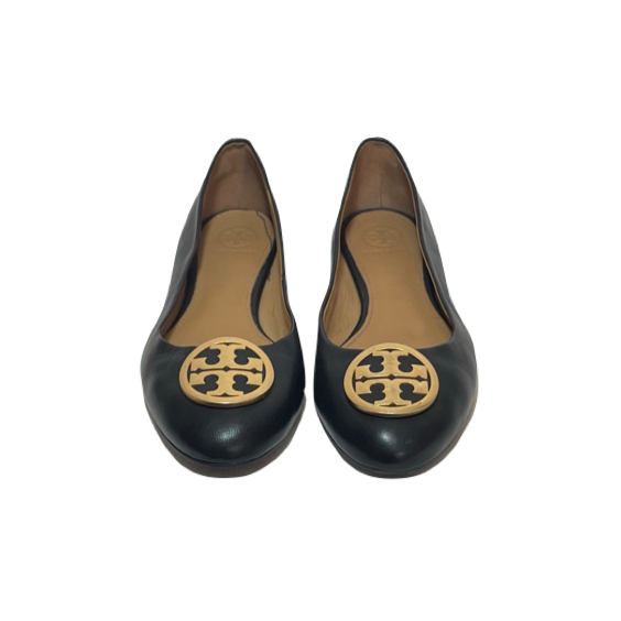 Tory Burch Black Leather 'Benton' Ballet Flats | Gently Used |