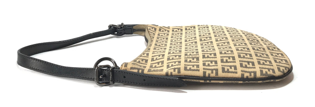 Fendi Beige & Black Monogram Shoulder Bag | Pre Loved |