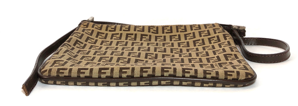 Fendi Vintage Monogram with Leather Trim Small Shoulder Bag | Pre Loved |