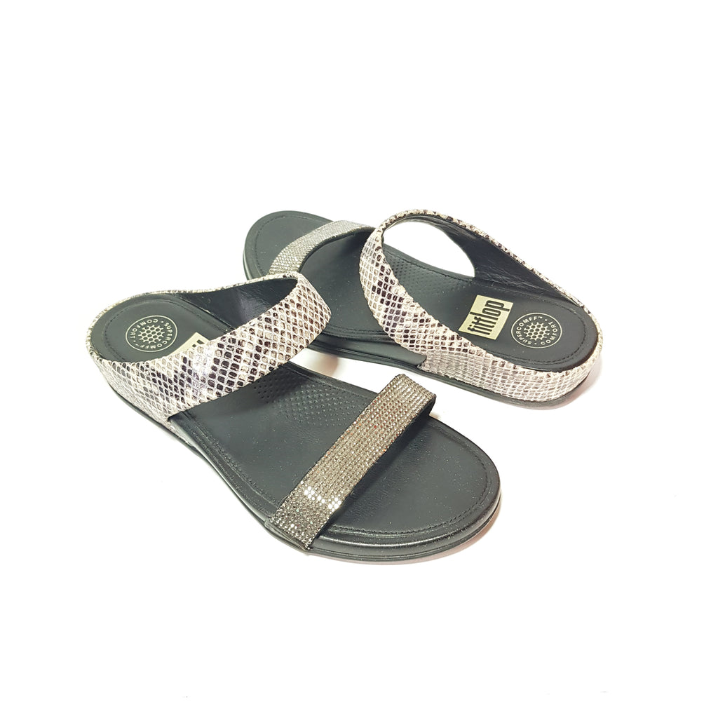 FitFlop 'Banda Crystal Snake' Slide Sandals | Gently Used |