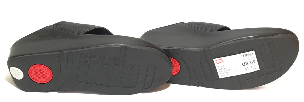 Black Leather FitFlop Sandals | Brand New |