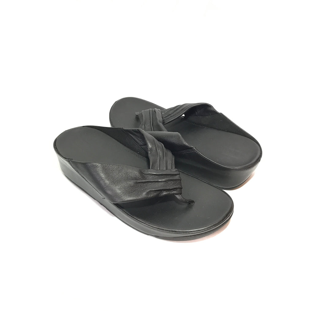 Black Leather FitFlop Sandals | Brand New | | Secret Stash