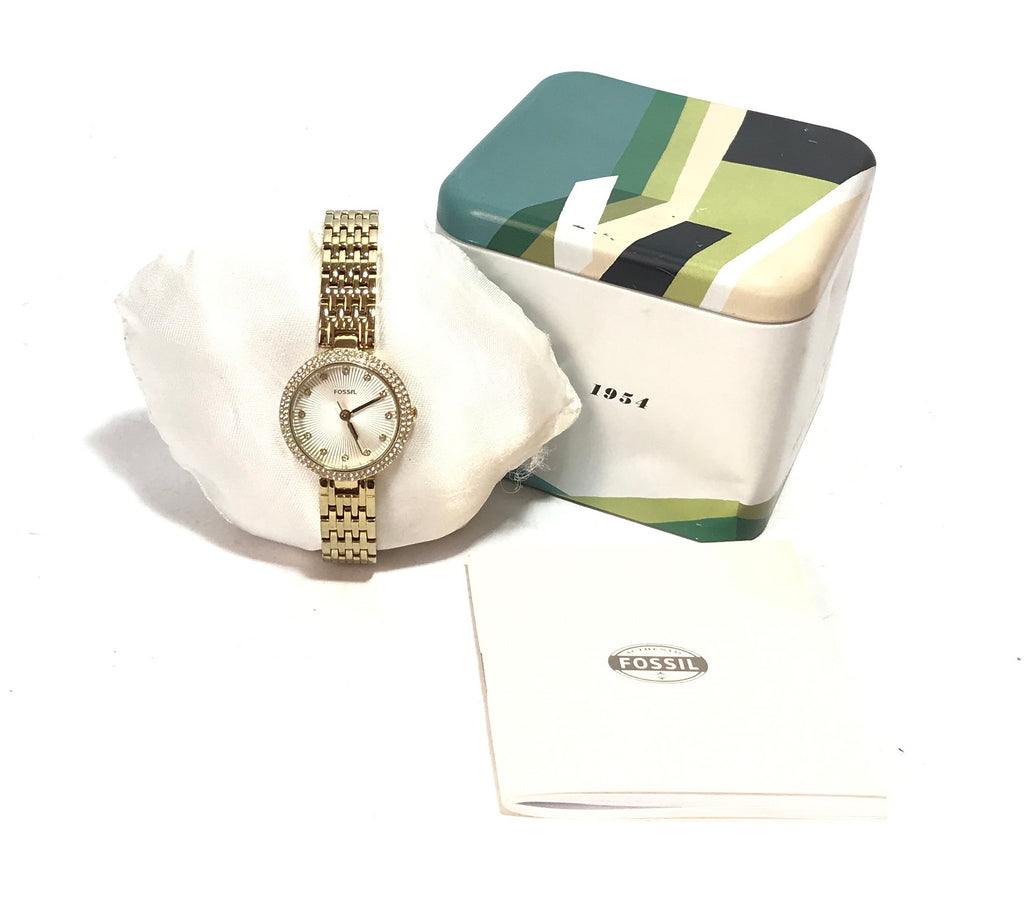 Fossil Gold Rhinestone Stainless Steel Watch | Like New |
