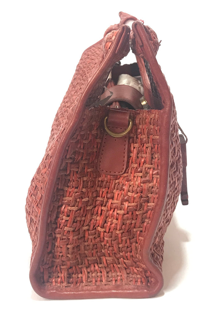Fossil Red & Orange Jute Bag  | Pre Loved |