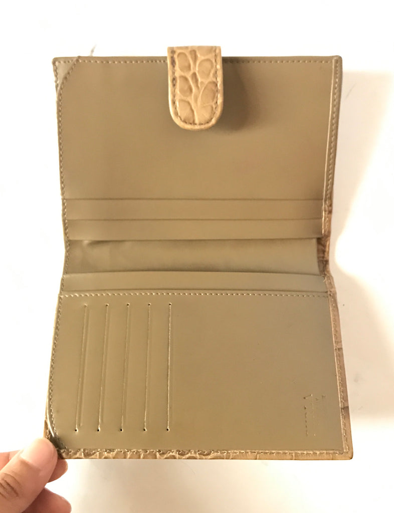 Furla Tan Leather Croc Print Wallet | Gently Used |
