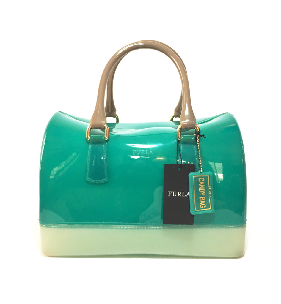 Furla Green and White 'Candy Bag' | Gently Used |