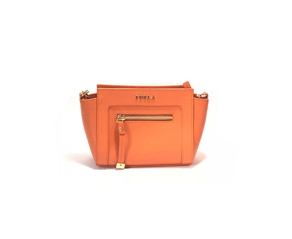 FURLA Orange Leather Crossbody Bag | Like New |