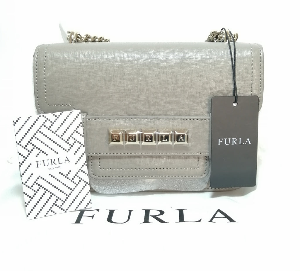 Furla 'Carol' Grey Mini Cross Body Bag | Brand New |