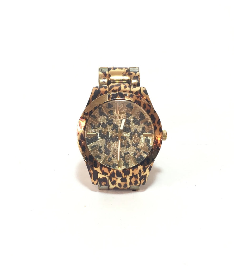 GUESS Leopard Print Gold Watch | Pre Loved |