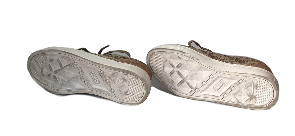 Guess Monogram Rhinestone Encrusted Sneakers | Gently Used |