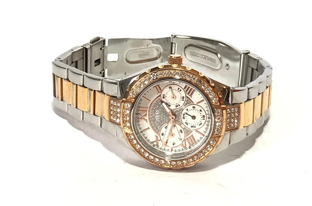 Guess Gold & Silver Rhinestone Bracelet Watch | Gently Used |