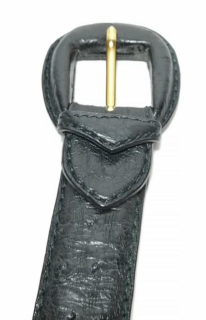 Genuine Black Ostrich Leather Belt | Like New |