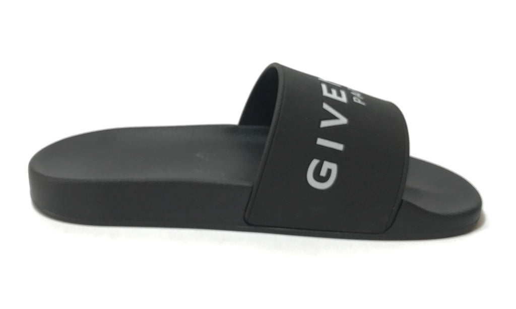 Givenchy Black Logo Rubber Slides | Gently Used |