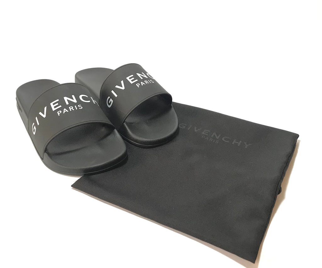 Givenchy Black Logo Rubber Slides | Gently Used |