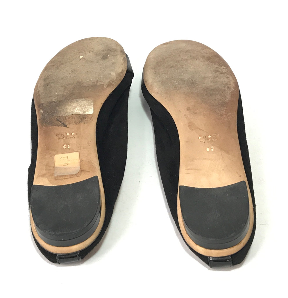 Gucci Black Suede Bamboo Horse Bit Ballet Flats | Pre Loved |