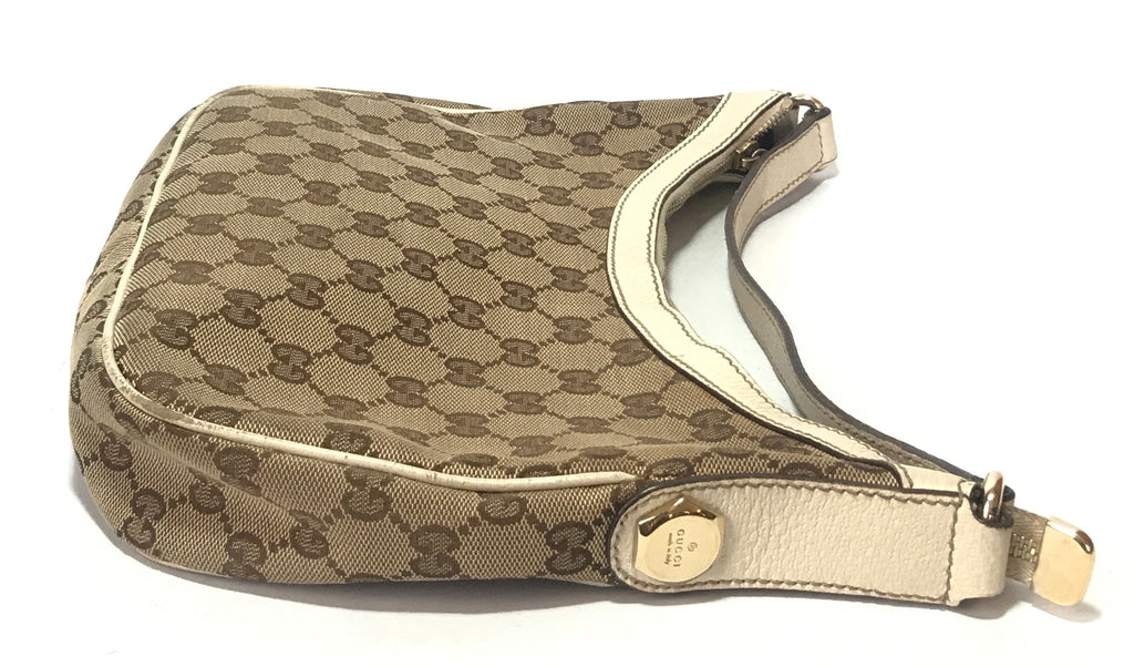 Gucci Monogram Canvas & Leather Shoulder Bag | Pre Loved |
