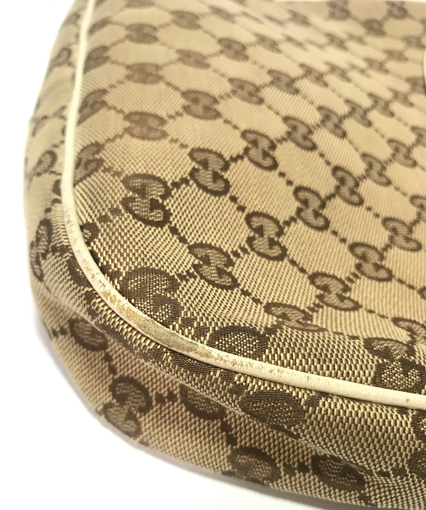 Gucci Monogram Canvas & Leather Shoulder Bag | Pre Loved |