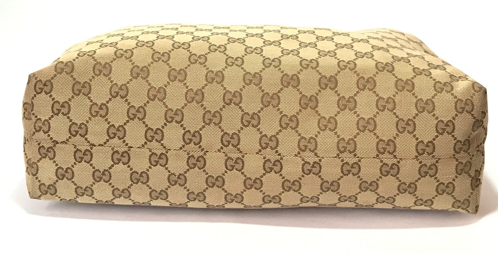 Gucci Beige Monogram Canvas & Leather Shoulder Bag | Gently Used |