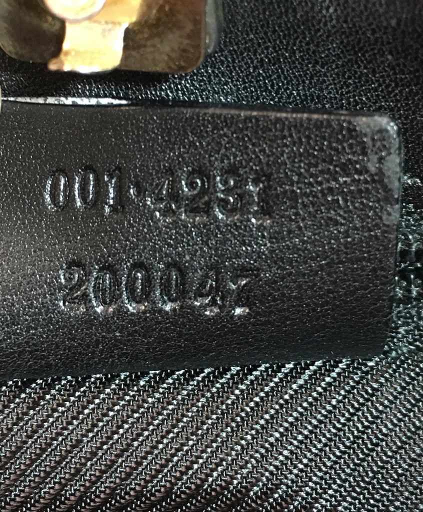 Gucci Black Monogram Canvas with Leather Trim Shoulder Bag | Pre Loved |