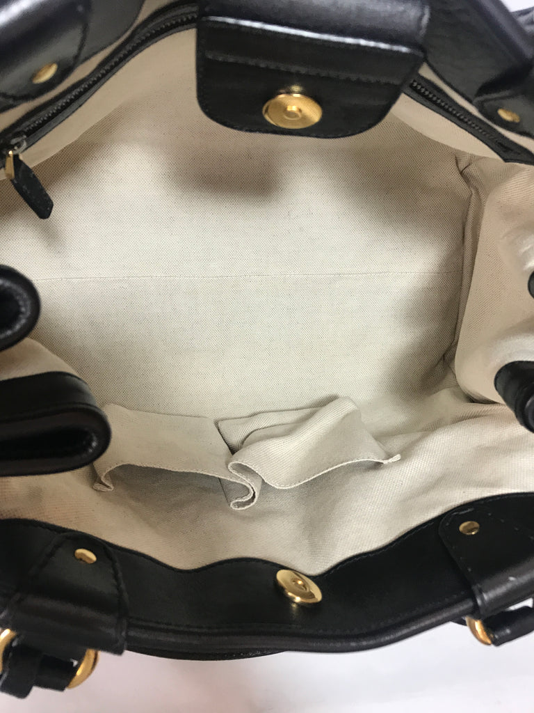 Gucci Black Leather GG 'Marmont' Tote | Gently Used |