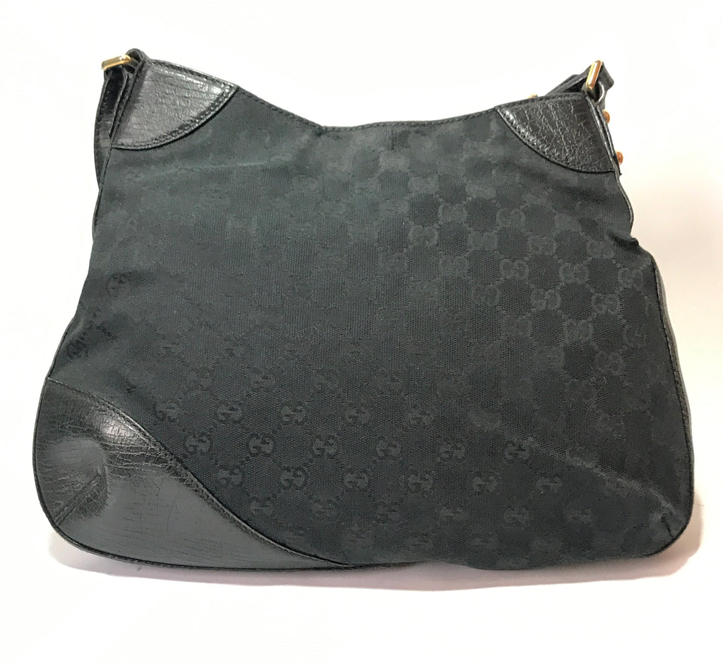 Gucci Black Monogram Shoulder Bag | Pre Loved |