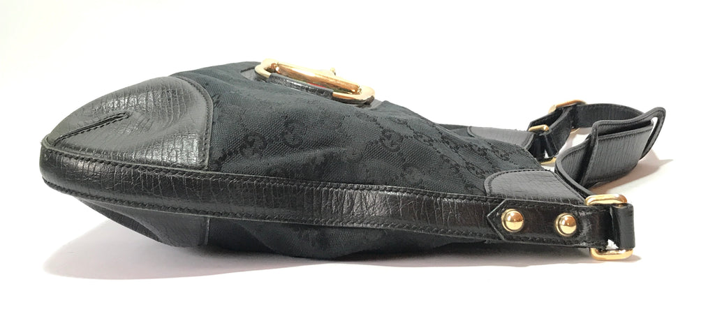 Gucci Black Monogram Shoulder Bag | Pre Loved |