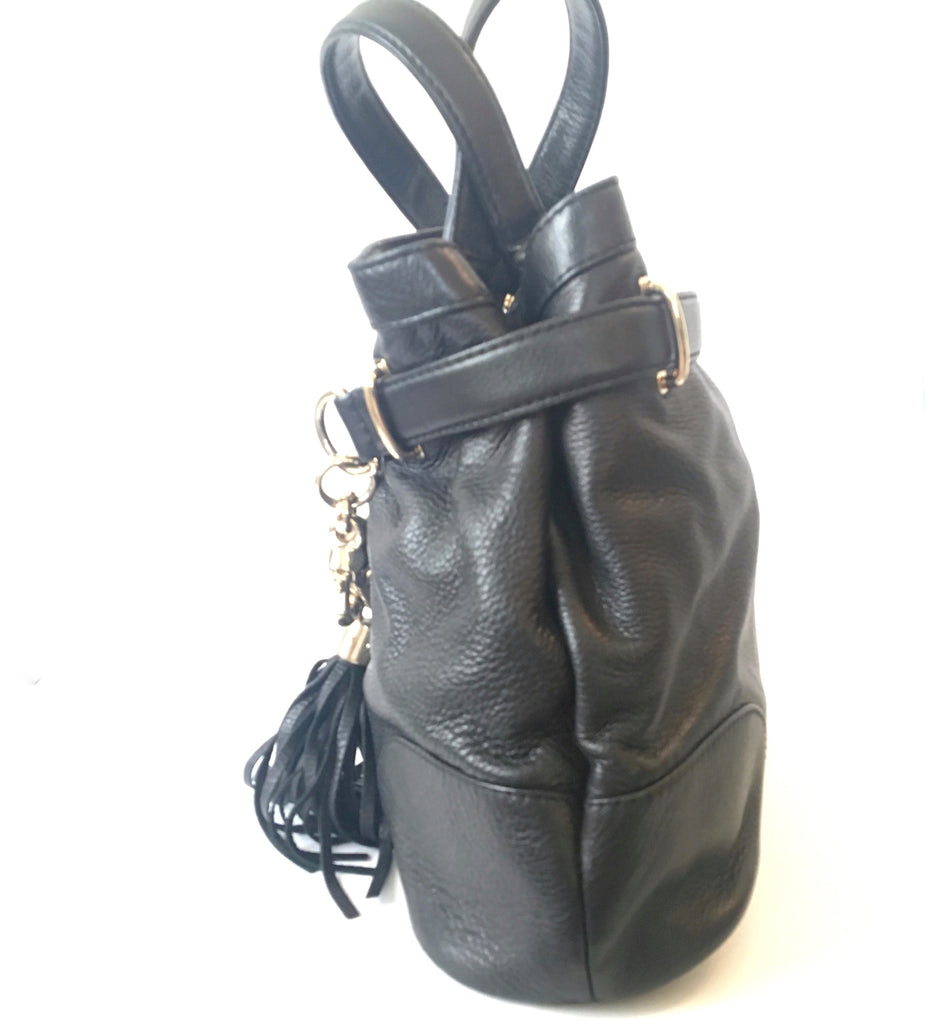 Gucci Black Leather with Chain Tassel Tote Bag | Gently Used |