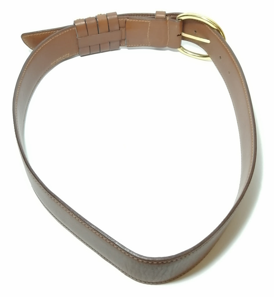 Gucci Tan Leather Gold Studded Belt | Gently Used |