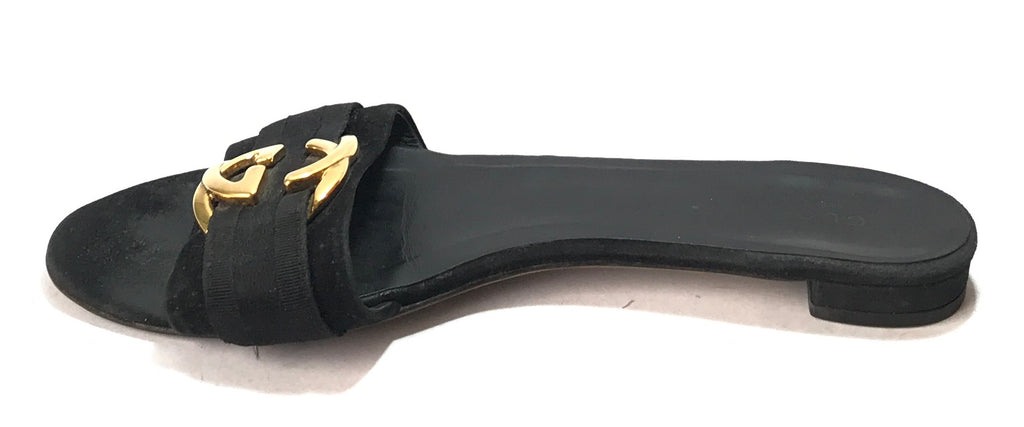 Gucci Black & Gold GG Logo Flats | Pre Loved |