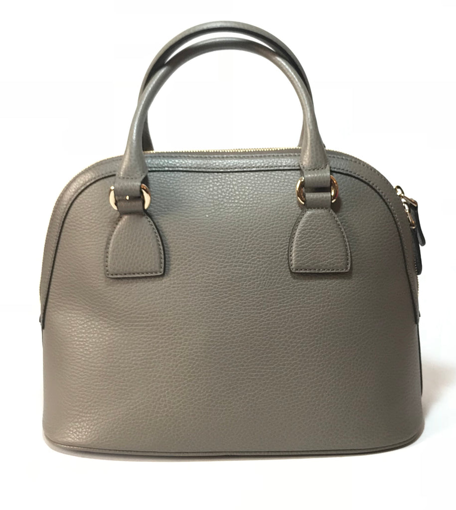 Gucci 'Dome GG Charm' Grey Leather Satchel | Like New |