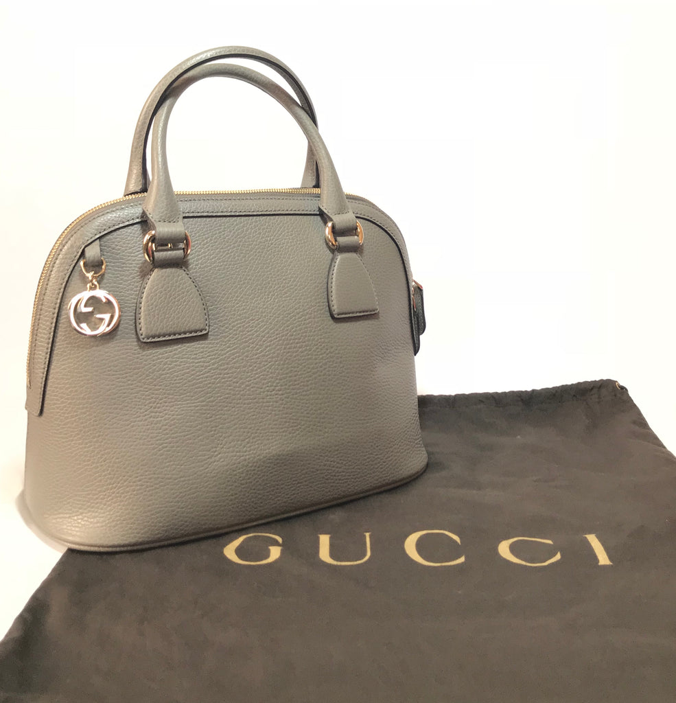 Leather bag charm Gucci Grey in Leather - 24867459