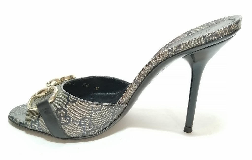 Gucci Horse-Bit Gunmetal Rhinestone Heels | Pre Loved |