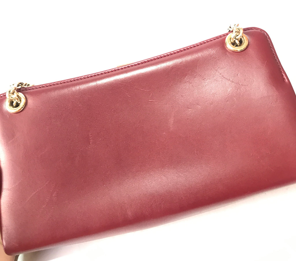 Gucci Maroon Structured Shoulder Bag | Pre Loved |
