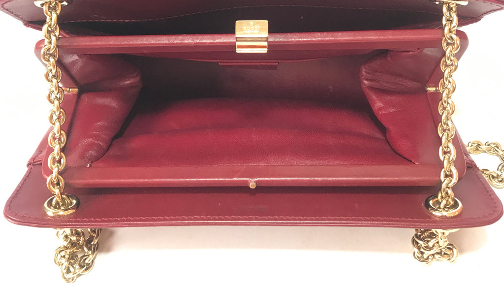 Gucci Maroon Structured Shoulder Bag | Pre Loved |