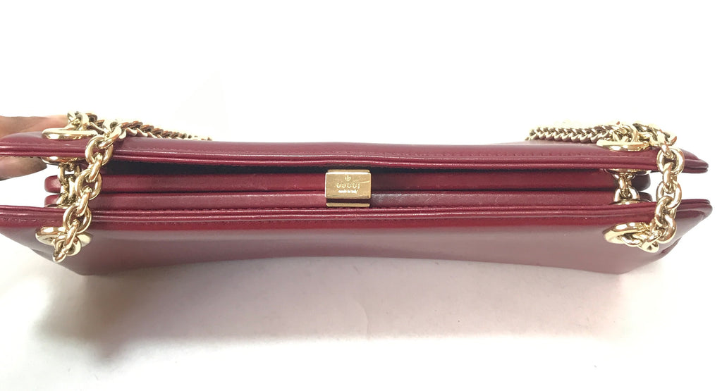 Gucci Maroon Structured Shoulder Bag | Pre Loved |