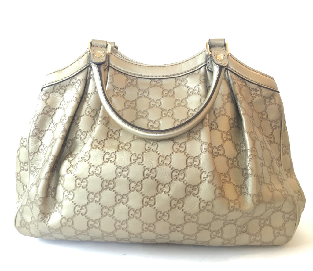 Gucci Metallic Leather 'Borsa Sukey' Tote Bag | Gently Used |