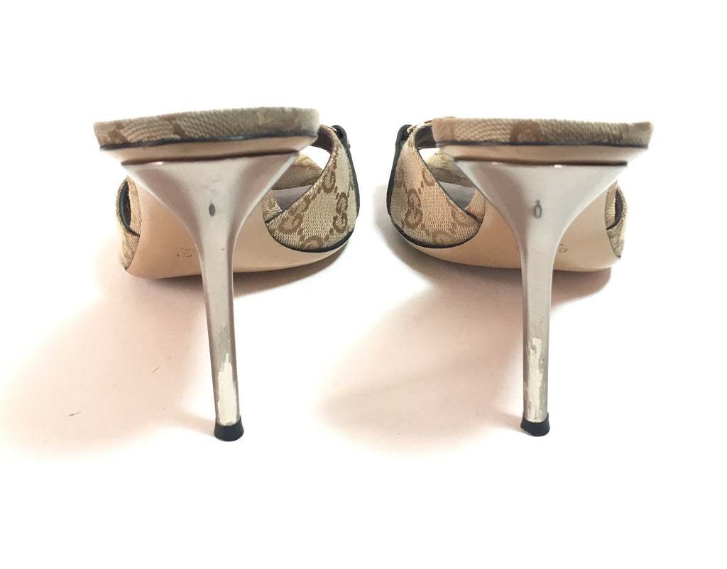 Gucci Signature Monogram Canvas Stiletto Heels | Gently Used |