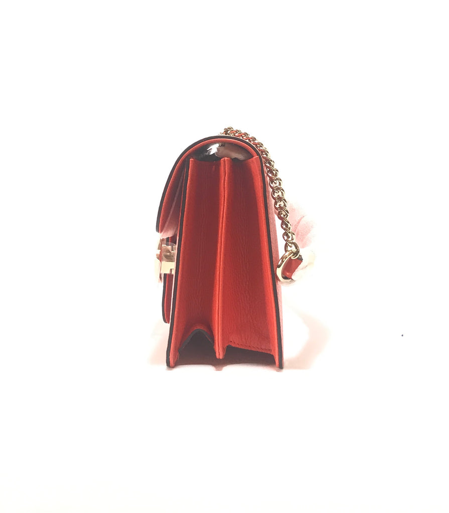 Gucci Orange Interlocking GG Pebbled Leather Small Shoulder Bag | Brand New |
