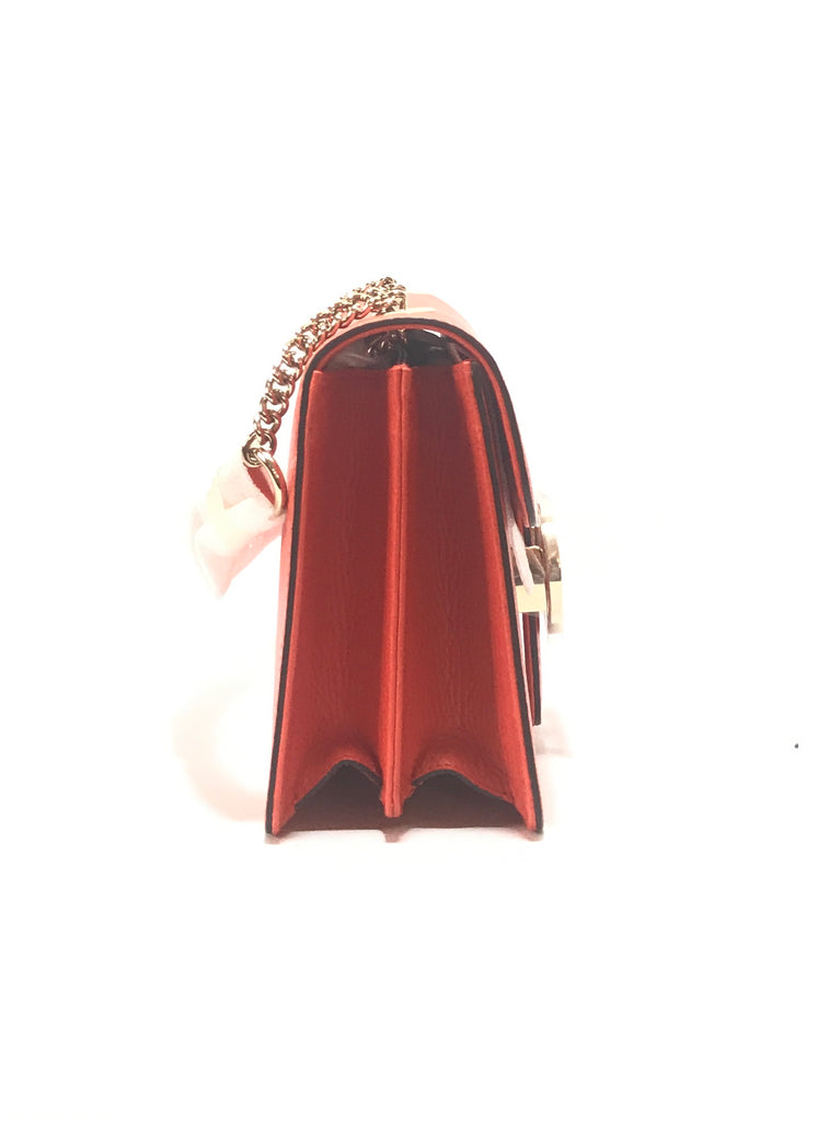 Gucci Orange Interlocking GG Pebbled Leather Small Shoulder Bag | Brand New |